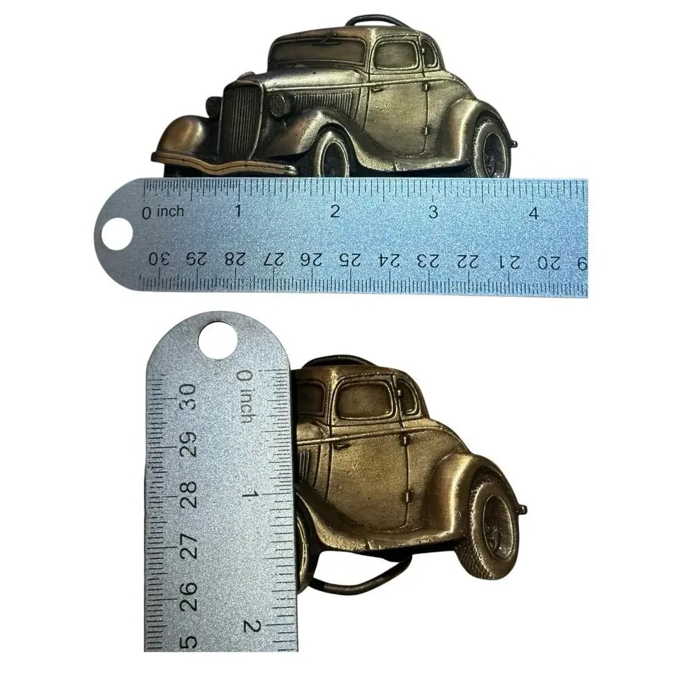 VTG 1980 Brass Car Belt Buckle Bergamot Brass Works X-39 Made In USA